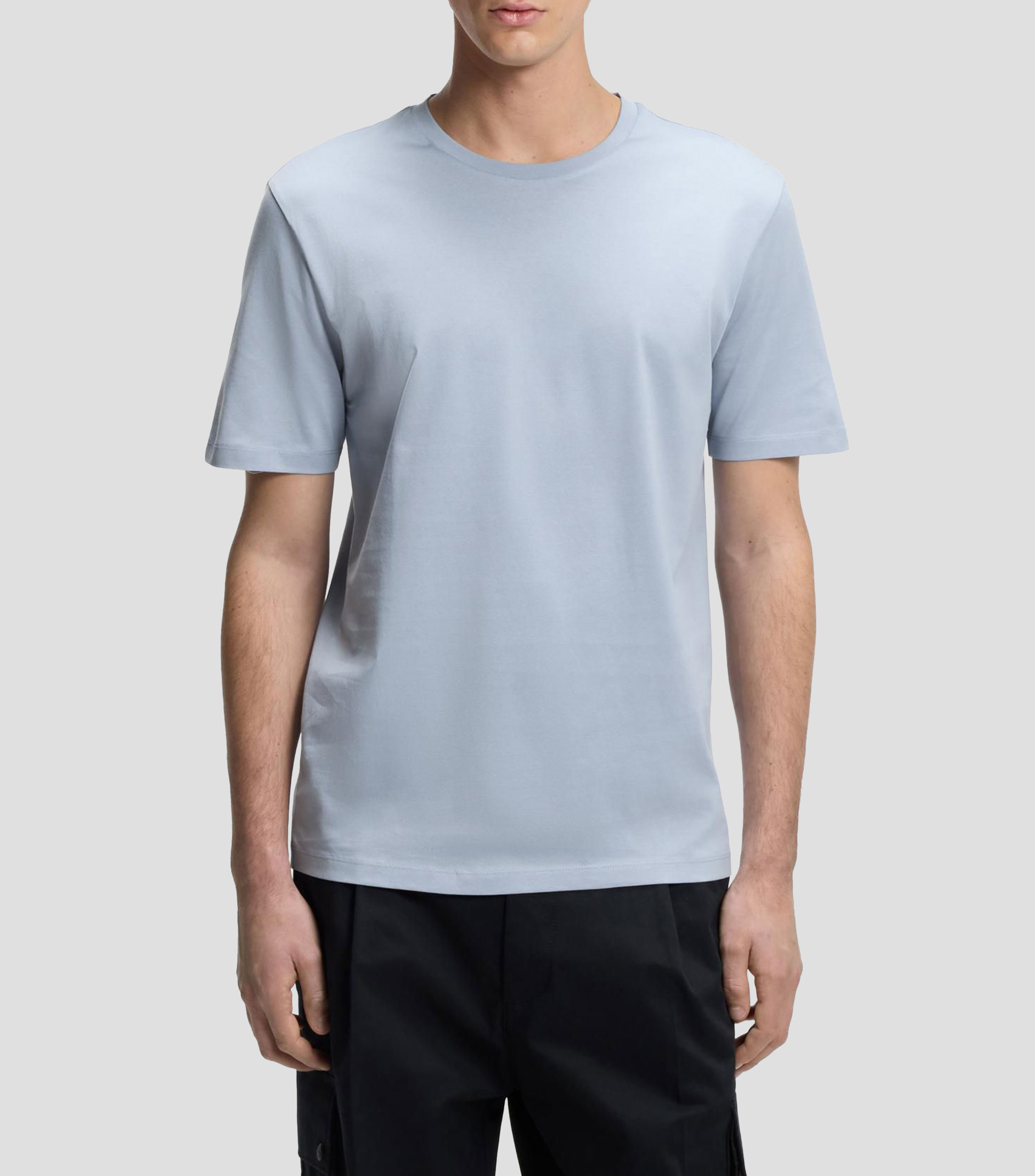 Playera slim de algodón mercerizado Hombre